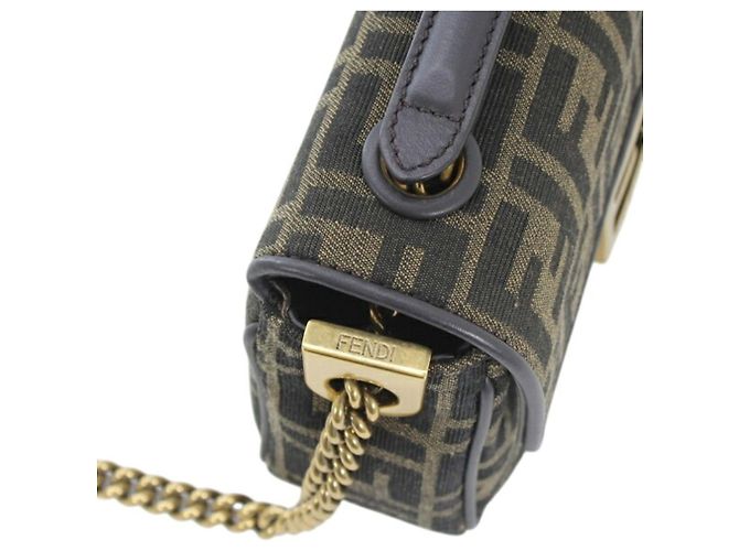 Borsa a tracolla Fendi Zucca Baguette Chain Medium Marrone - vista 11