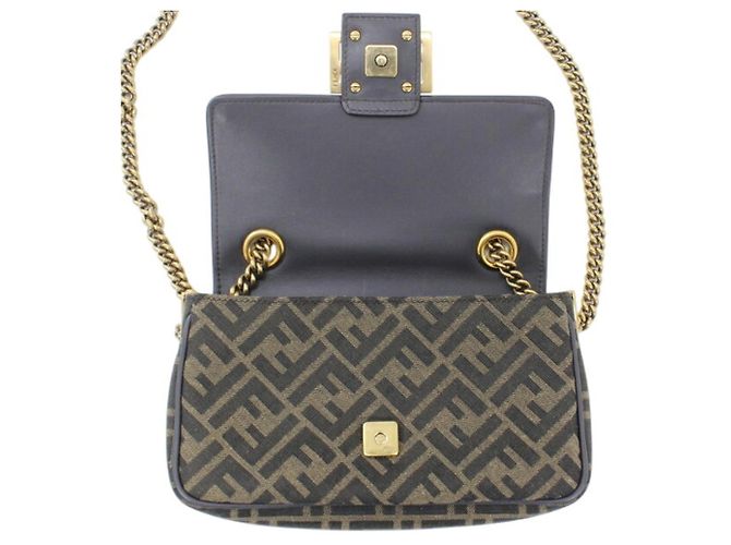 Borsa a tracolla Fendi Zucca Baguette Chain Medium Marrone - vista 12
