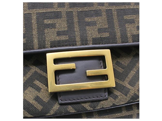 Borsa a tracolla Fendi Zucca Baguette Chain Medium Marrone - vista 2