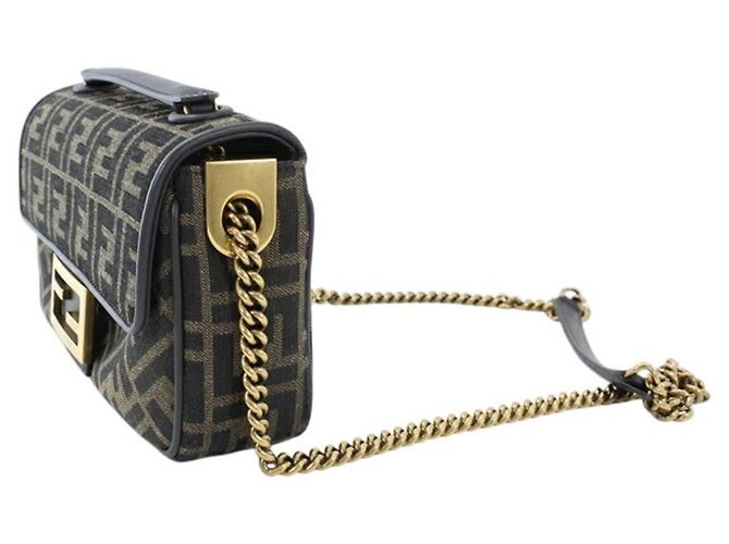 Borsa a tracolla Fendi Zucca Baguette Chain Medium Marrone - vista 8