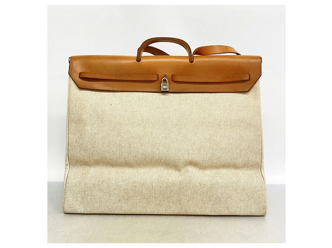Hermès Borsa Hermes Herbag Toile H Natural - vista 12