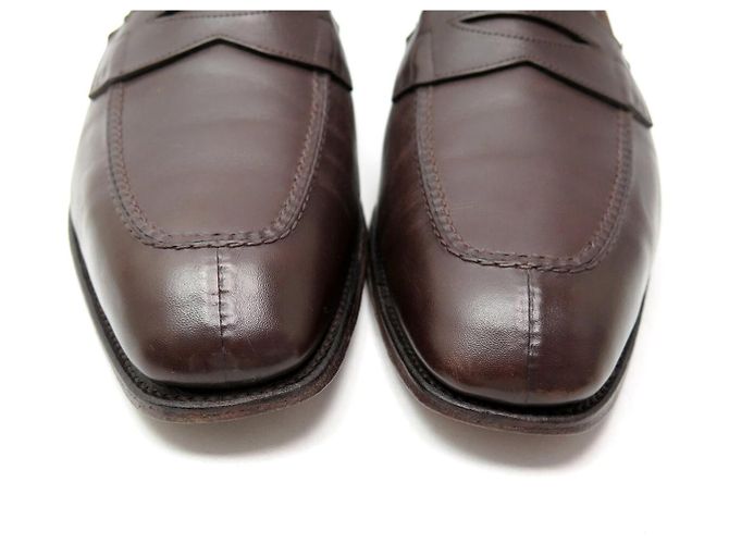 MOCASSINI JOHN LOBB 8 42 IN PELLE MARRONE LEATHER LOAFERS SHOES - vista 4