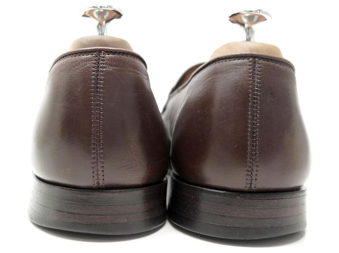 MOCASSINI JOHN LOBB 8 42 IN PELLE MARRONE LEATHER LOAFERS SHOES - vista 5