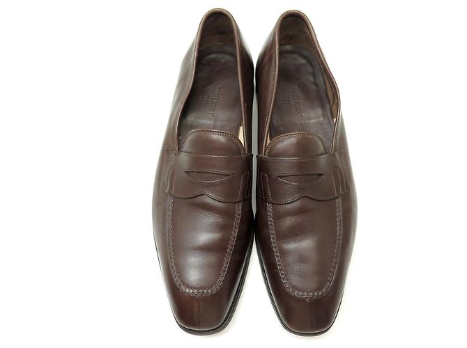 MOCASSINI JOHN LOBB 8 42 IN PELLE MARRONE LEATHER LOAFERS SHOES - vista 8