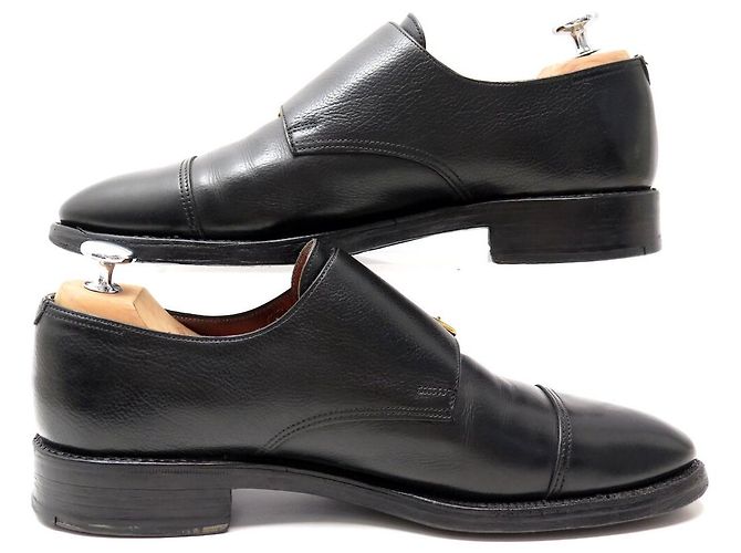 SCARPE JOHN LOBB WILLIAM BI BOUCLE 7 41 IN PELLE GRAIN NERA MONK SHOES Nero - vista 2
