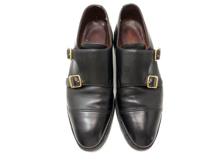 SCARPE JOHN LOBB WILLIAM BI BOUCLE 7 41 IN PELLE GRAIN NERA MONK SHOES Nero - vista 8