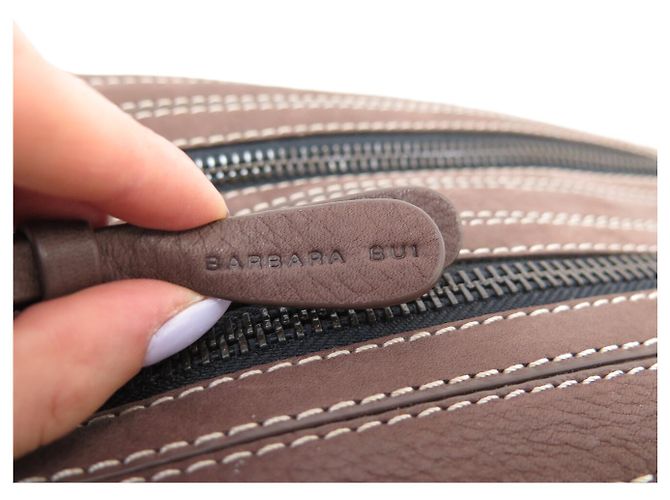 NUOVA BORSA A MANO BARBARA BUI WEEKEND PELLE SCAMOSCIATA MARRONE - vista 10