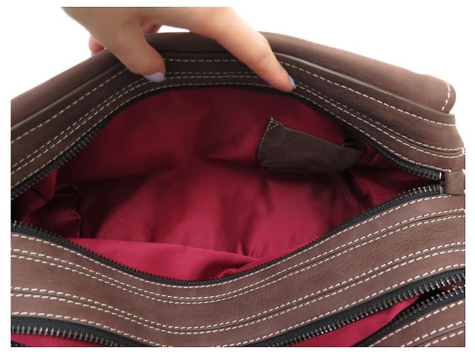 NUOVA BORSA A MANO BARBARA BUI WEEKEND PELLE SCAMOSCIATA MARRONE - vista 12