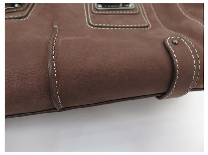 NUOVA BORSA A MANO BARBARA BUI WEEKEND PELLE SCAMOSCIATA MARRONE - vista 18