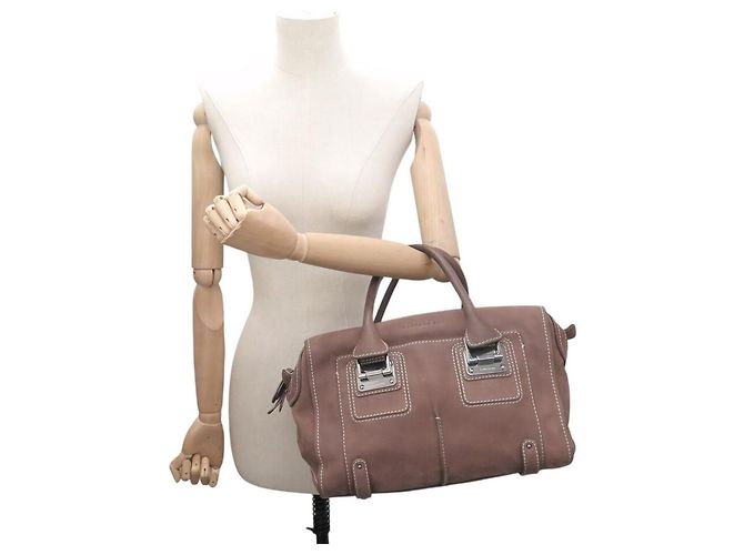 NUOVA BORSA A MANO BARBARA BUI WEEKEND PELLE SCAMOSCIATA MARRONE - vista 5
