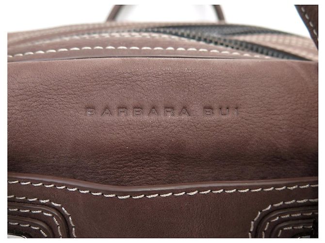 NUOVA BORSA A MANO BARBARA BUI WEEKEND PELLE SCAMOSCIATA MARRONE - vista 6