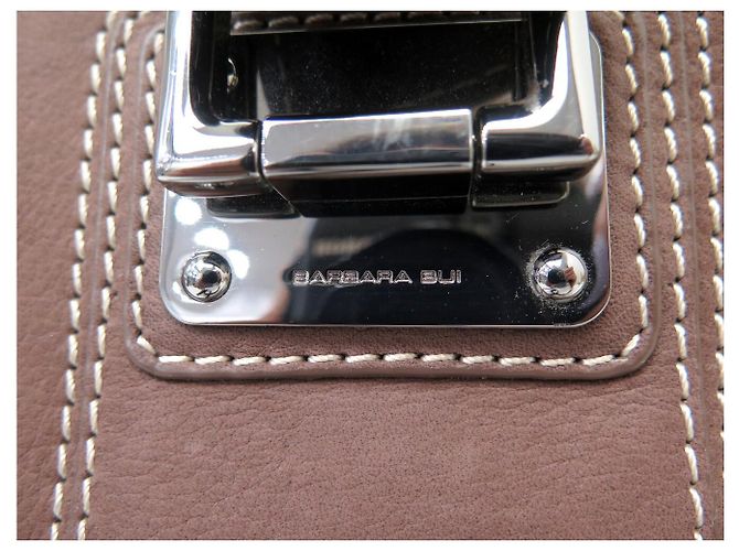 NUOVA BORSA A MANO BARBARA BUI WEEKEND PELLE SCAMOSCIATA MARRONE - vista 7