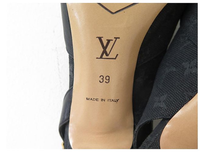 SCARPE LOUIS VUITTON CATHERINE MONOGRAM MINI LIN 39 SLINGBACKS Nero - vista 10
