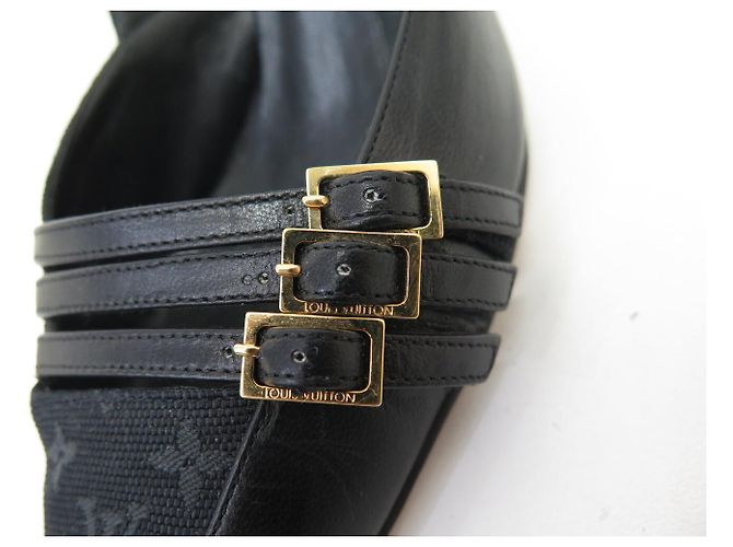 SCARPE LOUIS VUITTON CATHERINE MONOGRAM MINI LIN 39 SLINGBACKS Nero - vista 11