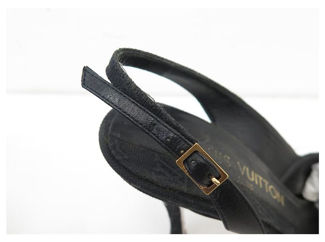SCARPE LOUIS VUITTON CATHERINE MONOGRAM MINI LIN 39 SLINGBACKS Nero - vista 13