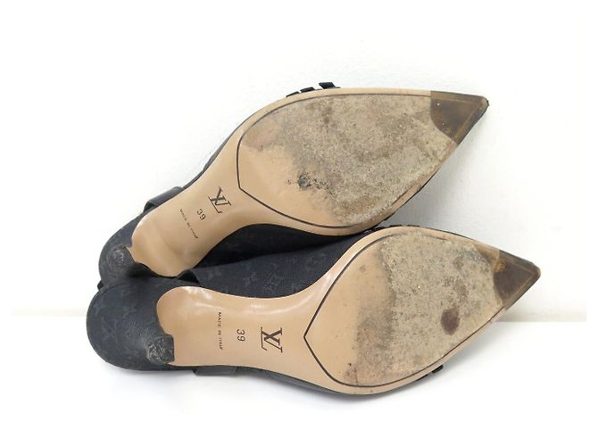 SCARPE LOUIS VUITTON CATHERINE MONOGRAM MINI LIN 39 SLINGBACKS Nero - vista 9