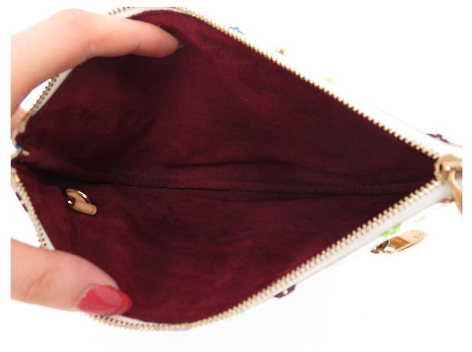 LOUIS VUITTON X MURAKAMI M60027 POCHETTE A MAIN GM MONOGRAM MULTICOLORE Bianco - vista 7