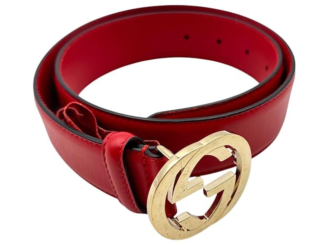 Gucci Ledergürtel mit Interlocking-Schnalle Rot - Ansicht 5