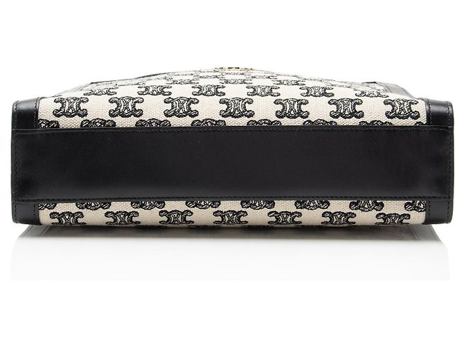 Céline Celine Triomphe Canvas Vertikaler Small Tote Cabas Schwarz - Ansicht 4