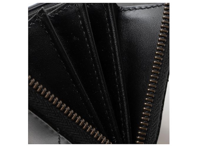 Portafoglio con zip Gucci Matelasse Leather GG Marmont Nero - vista 9