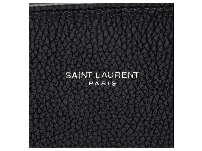 Saint Laurent Grained Calfskin Sac De Jour Supple Medium Tote Schwarz - Ansicht 10