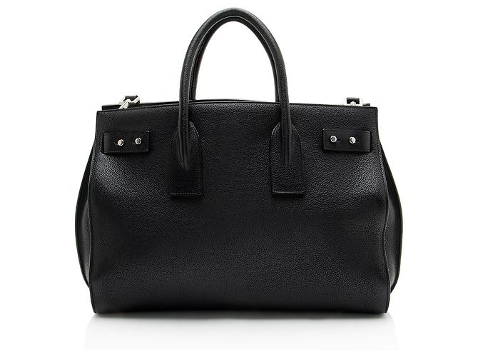 Saint Laurent Grained Calfskin Sac De Jour Supple Medium Tote Schwarz - Ansicht 3