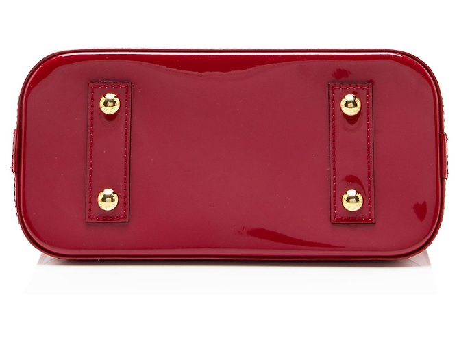 Borsa Louis Vuitton Monogram Vernis Alma BB Rosso - vista 4