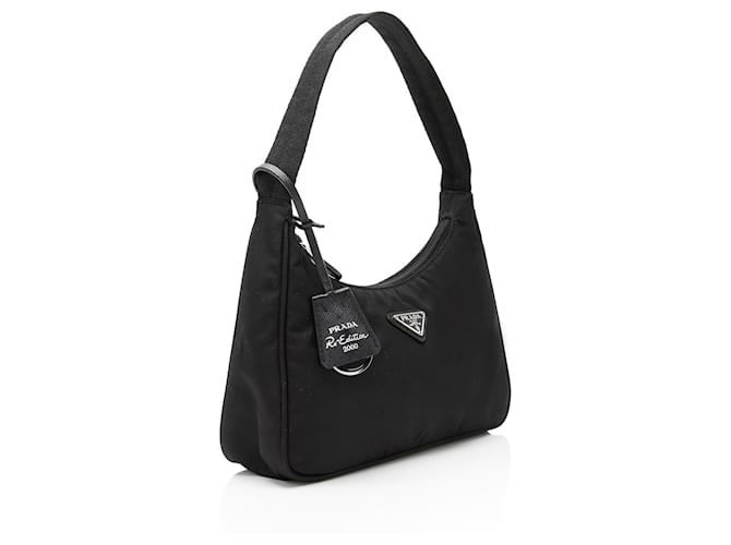 Prada Tessuto Re-Edition 2000 Mini Hobo Nero - vista 2