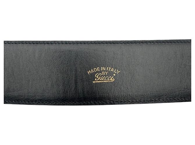 Gucci Vintage Ledergürtel mit Interlocking-Schnalle Schwarz - Ansicht 4