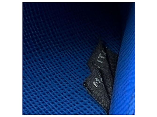 Prada Saffiano Leder Kartenetui Blau - Ansicht 10