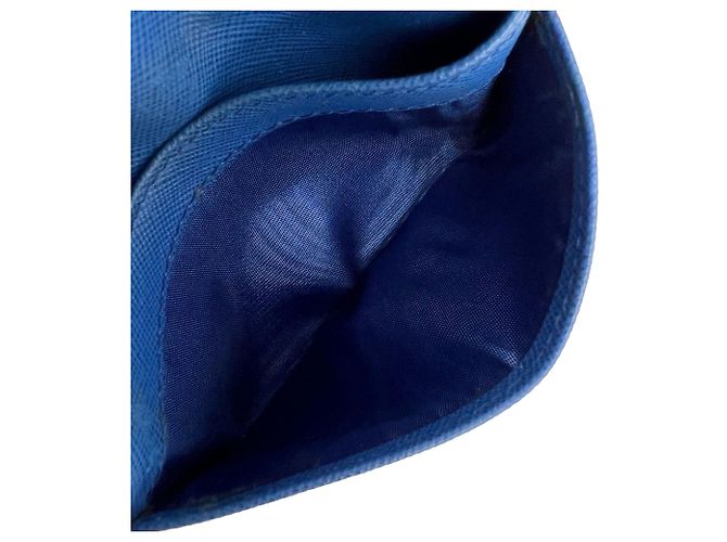 Prada Saffiano Leder Kartenetui Blau - Ansicht 6