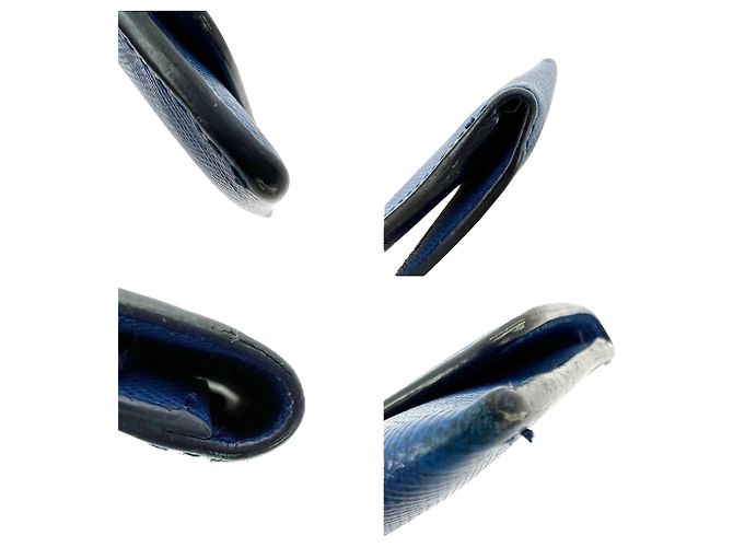 Prada Saffiano Leder Kartenetui Blau - Ansicht 9