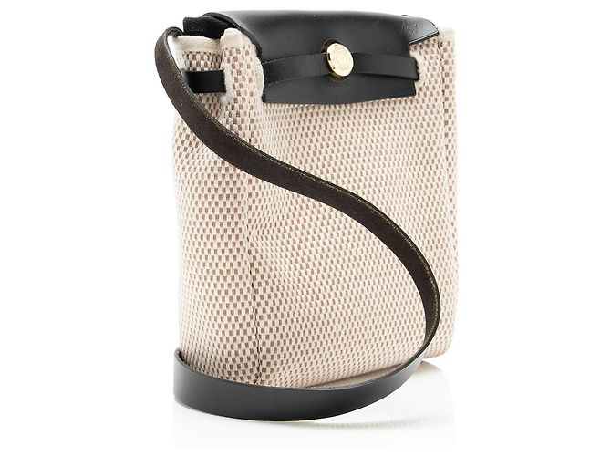 Hermès Hermes Vintage Toile Vache Hunter Herbag TPM Shoulder Bag Schwarz - Ansicht 2
