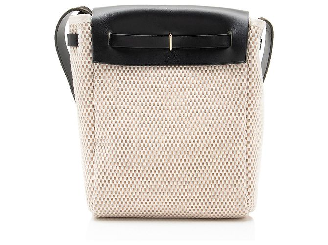 Hermès Hermes Vintage Toile Vache Hunter Herbag TPM Shoulder Bag Schwarz - Ansicht 3