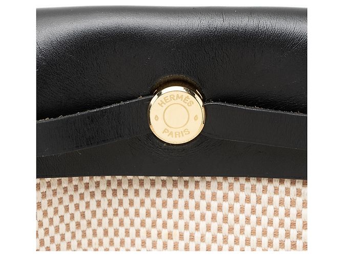 Hermès Hermes Vintage Toile Vache Hunter Herbag TPM Shoulder Bag Schwarz - Ansicht 9
