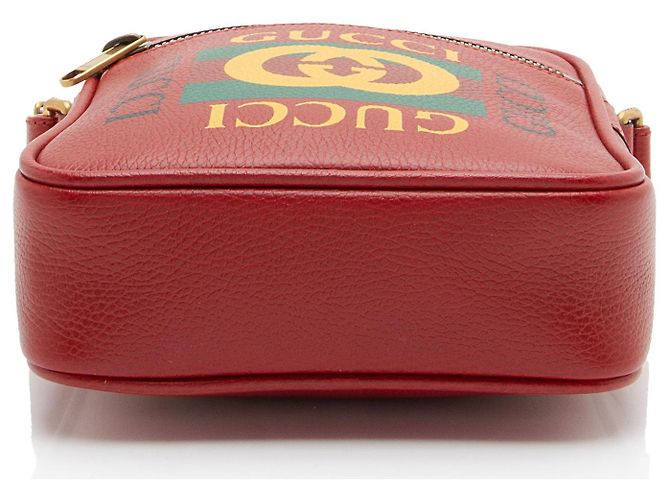 Messenger in pelle con logo Gucci Rosso - vista 4
