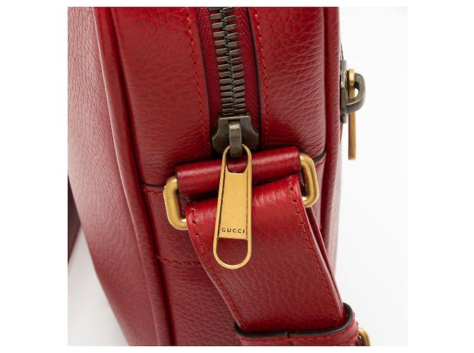 Messenger in pelle con logo Gucci Rosso - vista 9