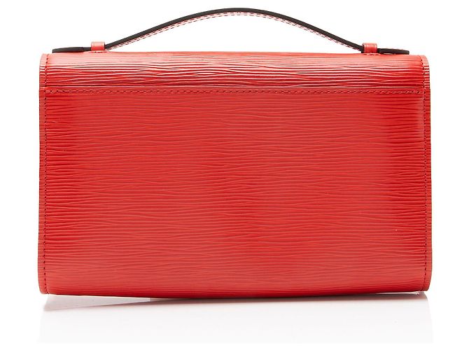 Pochette Clery in pelle Epi Louis Vuitton Rosso - vista 3