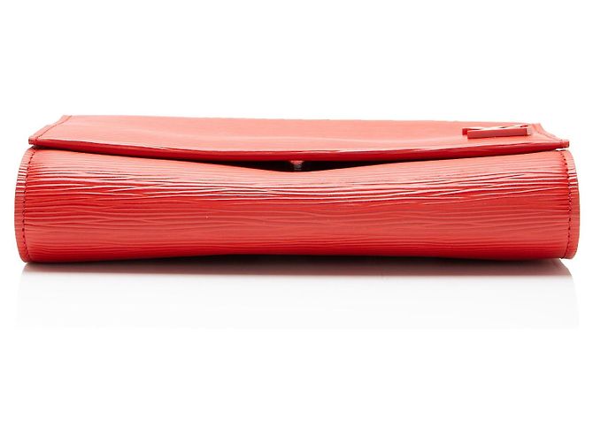 Pochette Clery in pelle Epi Louis Vuitton Rosso - vista 4