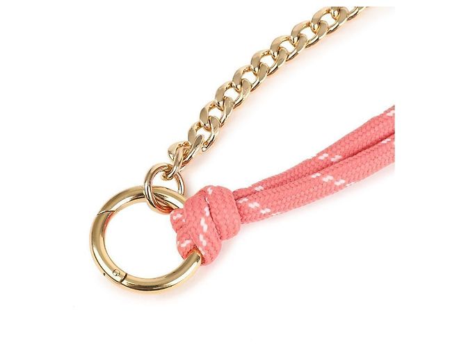 Miu Miu Lederner Metal Code Schlüsselanhänger Braun - Ansicht 7