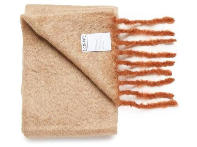 Loewe Sciarpa in misto mohair e lana Marrone - vista 7