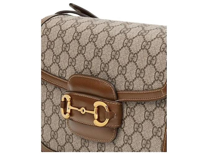 Gucci Borsa a Spalla Horsebit Medium Marrone - vista 5