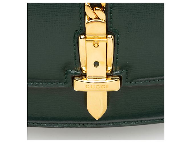 Borsa a tracolla mini Sylvie 1969 in pelle Gucci Verde - vista 10
