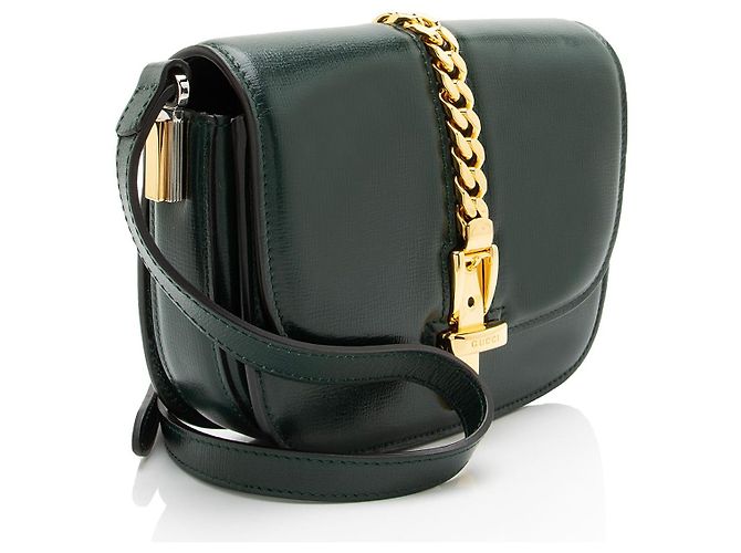 Borsa a tracolla mini Sylvie 1969 in pelle Gucci Verde - vista 2