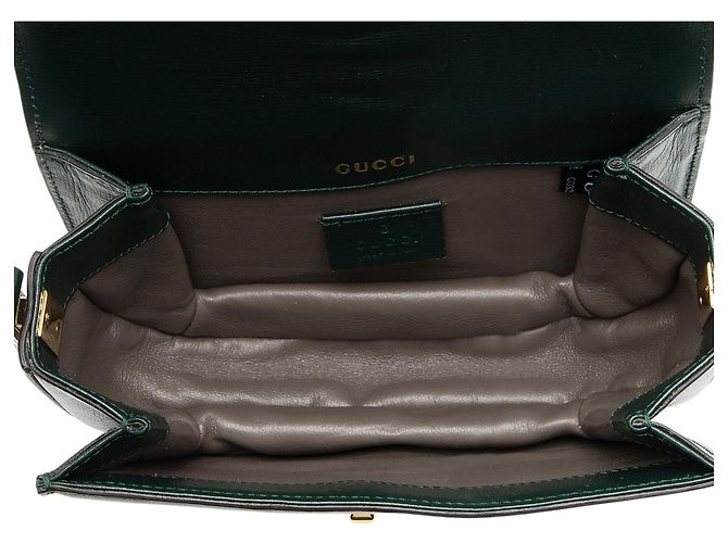 Borsa a tracolla mini Sylvie 1969 in pelle Gucci Verde - vista 7