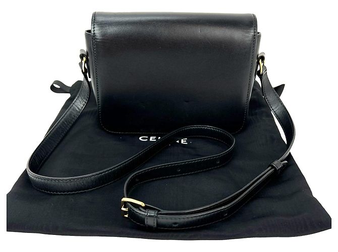 Céline Borsa a tracolla Celine Teen Triomphe in pelle di vitello lucida nera Nero - vista 2