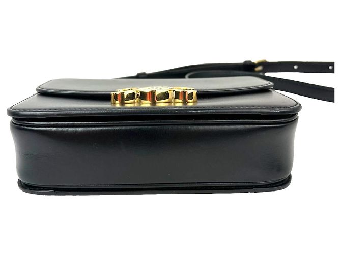 Céline Borsa a tracolla Celine Teen Triomphe in pelle di vitello lucida nera Nero - vista 3