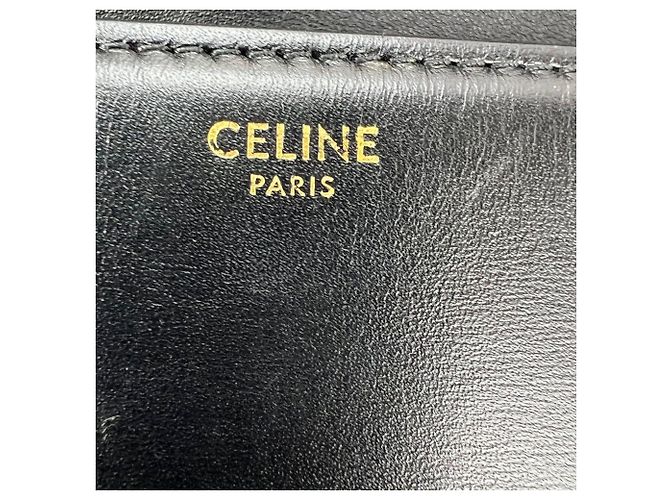 Céline Borsa a tracolla Celine Teen Triomphe in pelle di vitello lucida nera Nero - vista 8