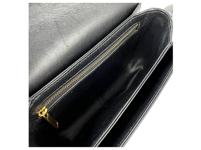 Céline Borsa a tracolla Celine Teen Triomphe in pelle di vitello lucida nera Nero - vista 9