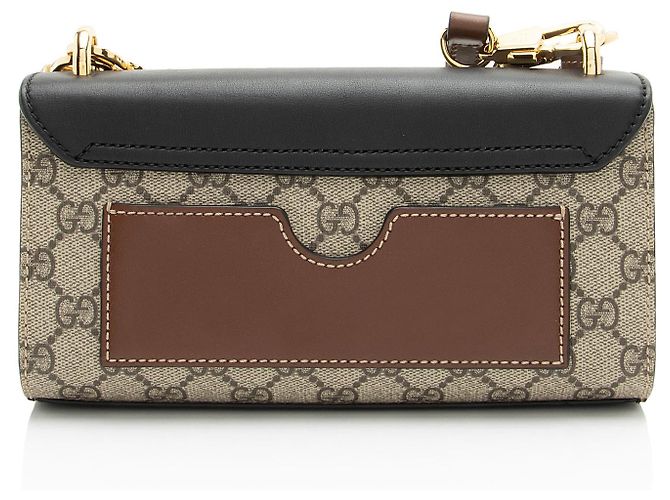 Mini borsa a tracolla Gucci GG Supreme Padlock Marrone Beige - vista 3
